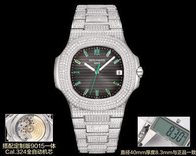 Patek Philippe Nautilus 5711 Series 9015 Movement 316L Steel 40mm Green Scale Men Watch
